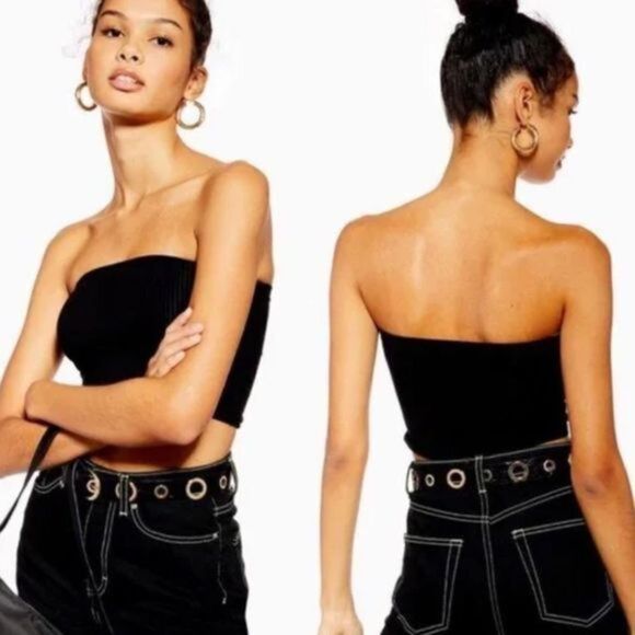 Topshop Tops - NWOT RED TOP SHOP RIBBED TUBE TOP , BANDEAU SIZE 2